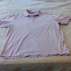 Peter Millar Crown‎ Soft Silk Blend Men's Light Purple Polo Shirt Large